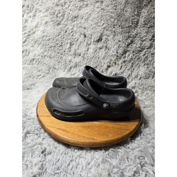 Crocs Shoes Clogs Mens Size 10 Womens Size 12 Slip On Closed Toe Black Anti Slip - Picture 2 of 7